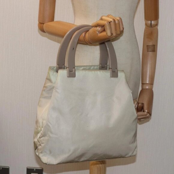 PRADA Tote Bag Nylon Beige Auth - Picture 1 of 16